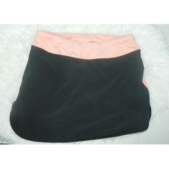 Lucy Skort Skirt Tennis Black Orange Trim Stretch Shorts Size Small - Picture 4 of 5